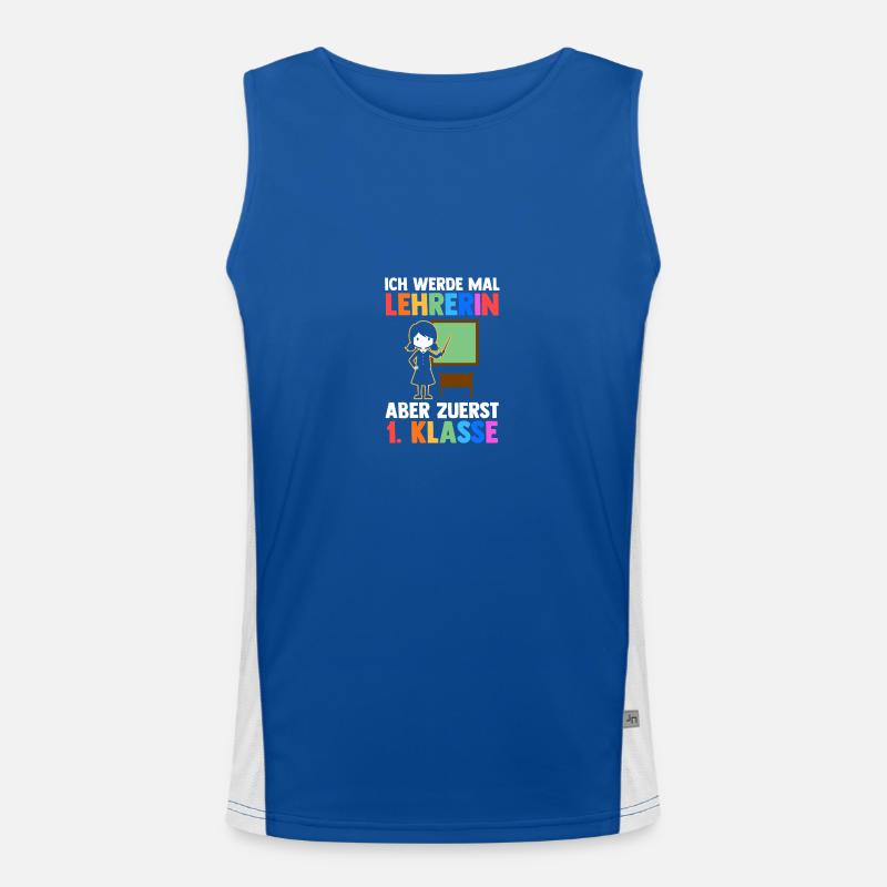 Lehrerin Erste Klasse Einschulung Schulkind Funktionelles Kontrast-Tank Top für Männer 