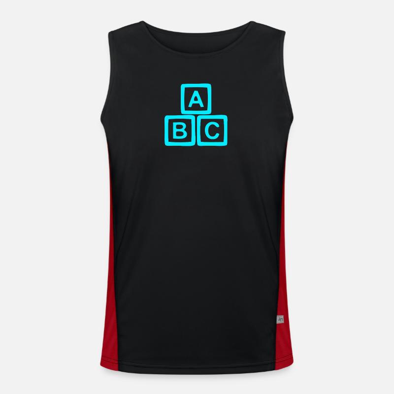 Neon ABC Block Muster Funktionelles Kontrast-Tank Top für Männer 