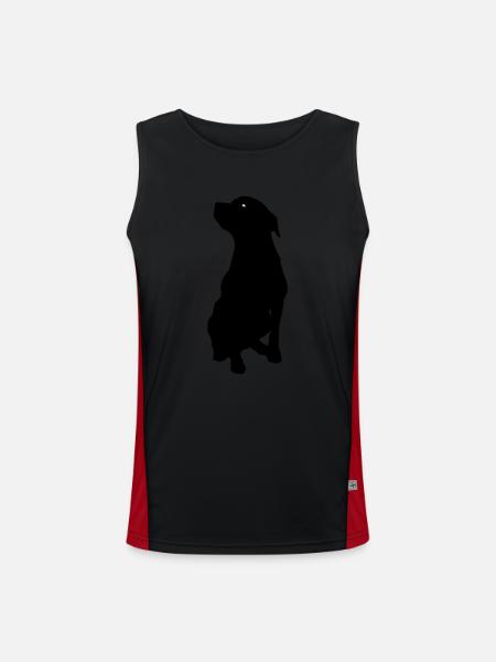 dog - Men's Functional Contrast Tank Top  - black/red