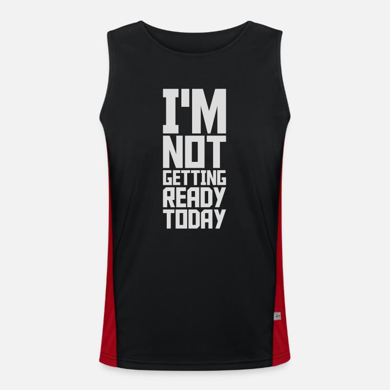 not getting ready today - Men's Functional Contrast Tank Top  - black/red