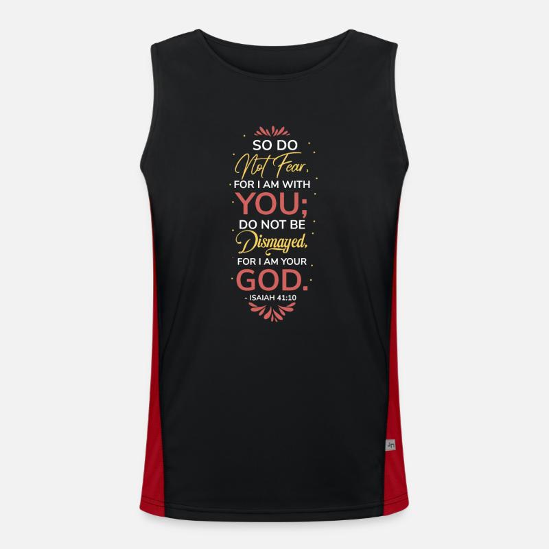 Fürchtet euch nicht, denn ich bin mit euch, Jesaja Funktionelles Kontrast-Tank Top für Männer 