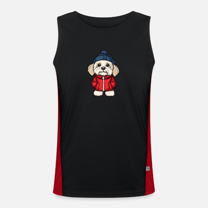 Havanese Hund Stylisch Funktionelles Kontrast-Tank Top für Männer 