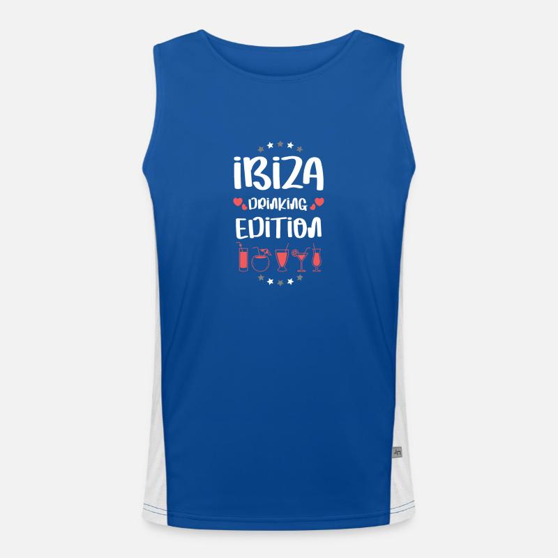 Ibiza Drinking Team Funktionelles Kontrast-Tank Top für Männer 