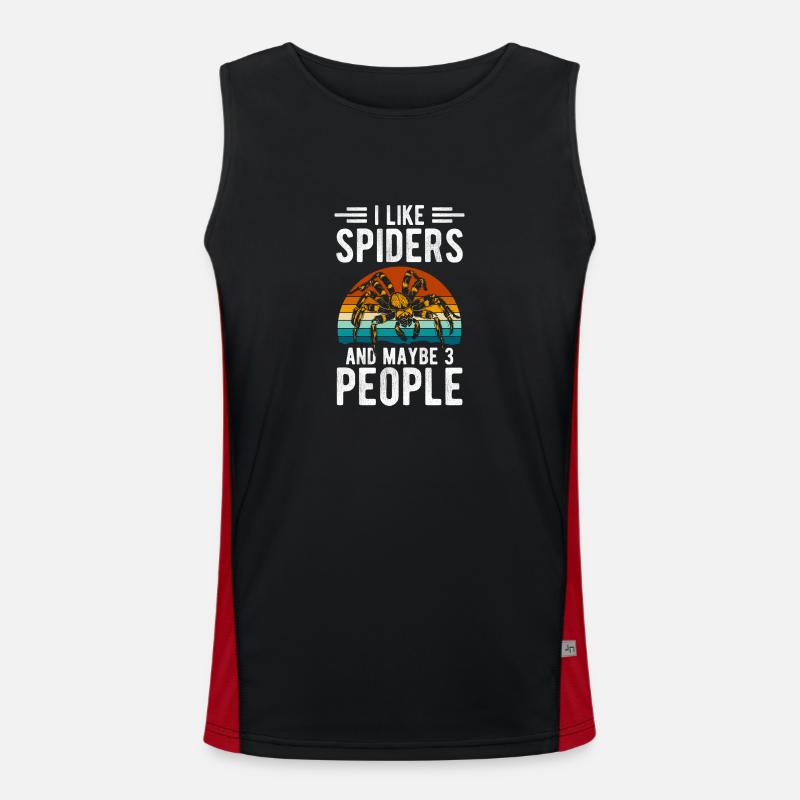 Spider Crawling Tarantula Bite - Men's Functional Contrast Tank Top  - black/red