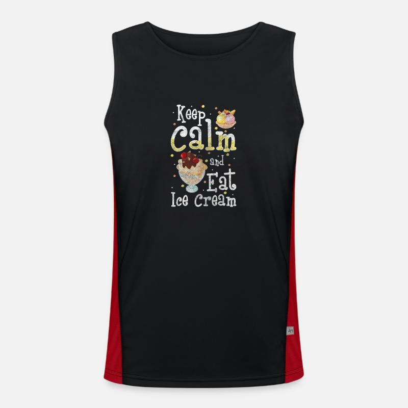 Softeis Kugel Strand Creme Funktionelles Kontrast-Tank Top für Männer 
