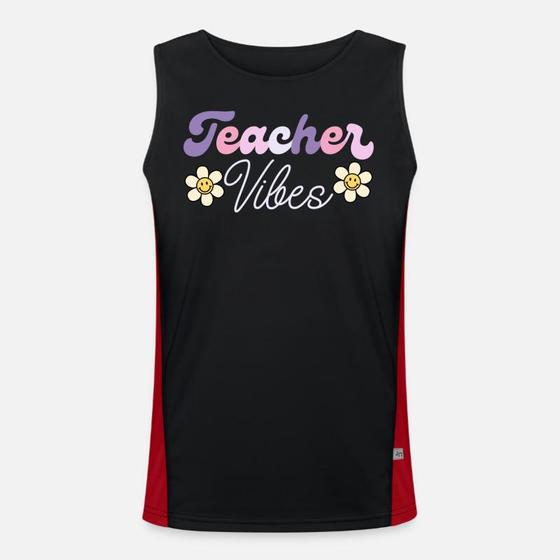 Lehrer Vibes Lehrer Humor Funktionelles Kontrast-Tank Top für Männer 