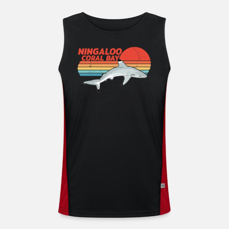 Schwarzspitzenriffhai Funktionelles Kontrast-Tank Top für Männer 