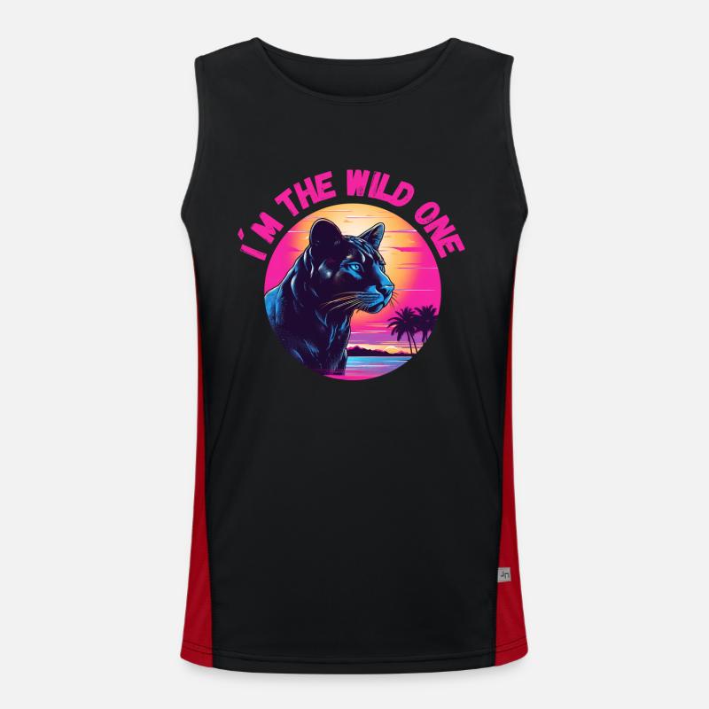 I m the wild one Panther Funktionelles Kontrast-Tank Top für Männer 