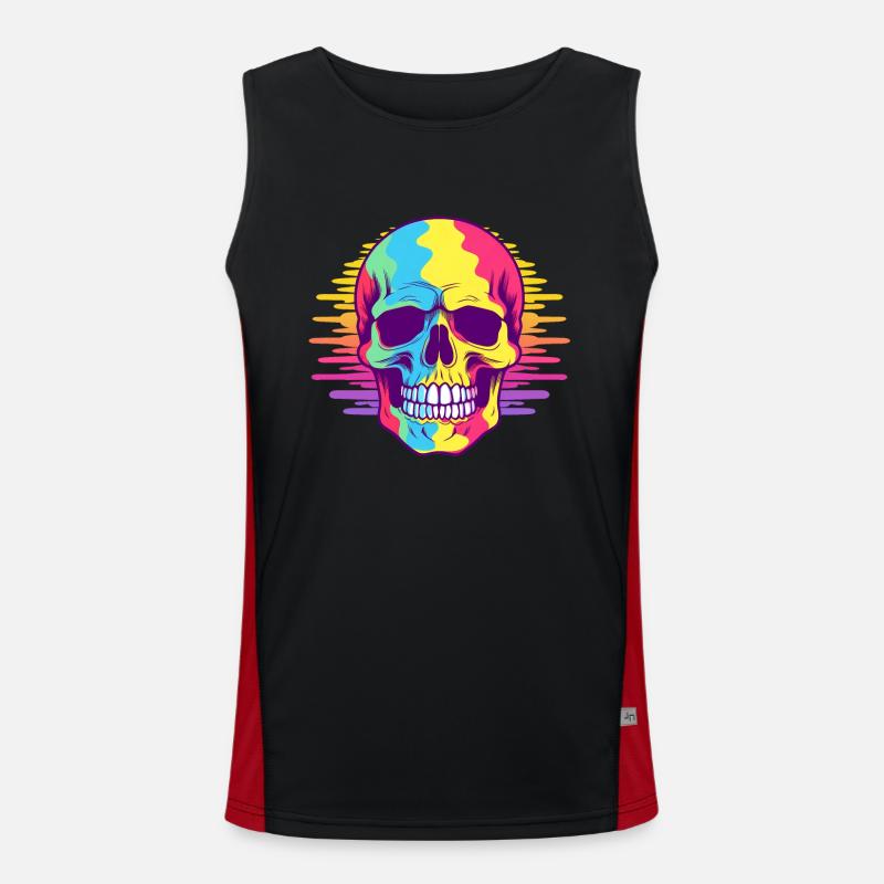 Rainbow skull Funktionelles Kontrast-Tank Top für Männer 