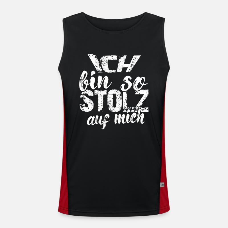 Ich bin so stolz auf mich Spruch selbstbewußt Funktionelles Kontrast-Tank Top für Männer 