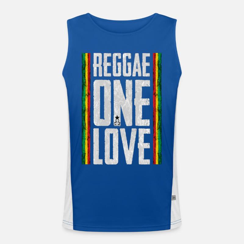 Design d’amour reggae avec des rayures africaines Débardeur respirant contrasté Homme 