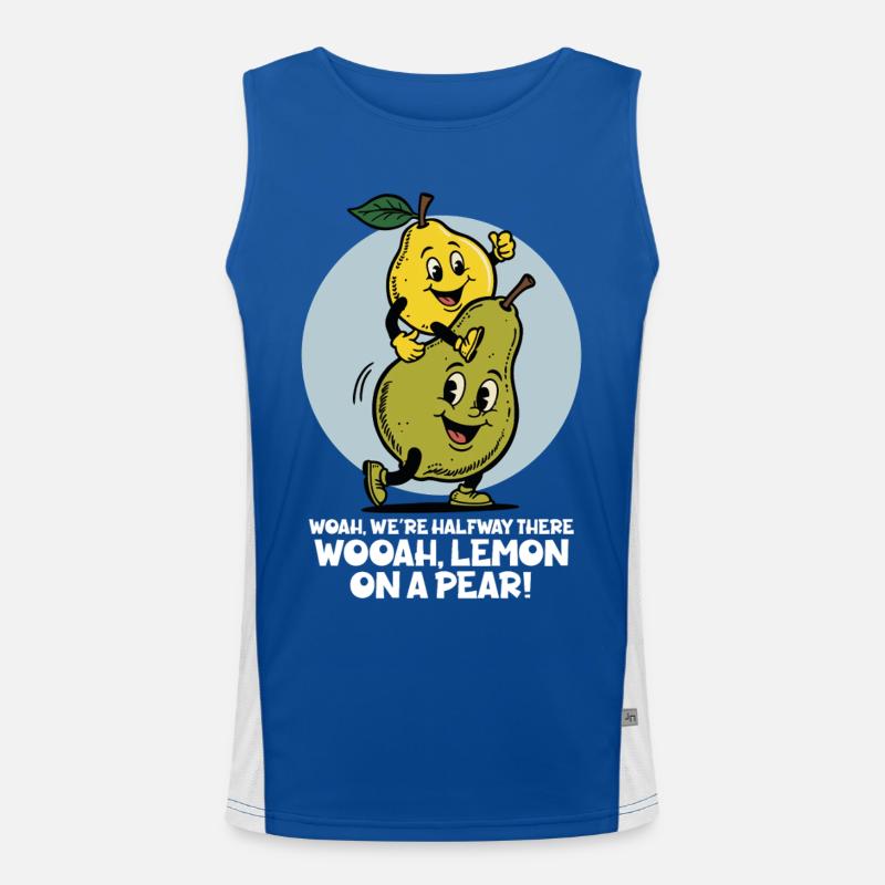 Zitrone auf einer Birne Funktionelles Kontrast-Tank Top für Männer 