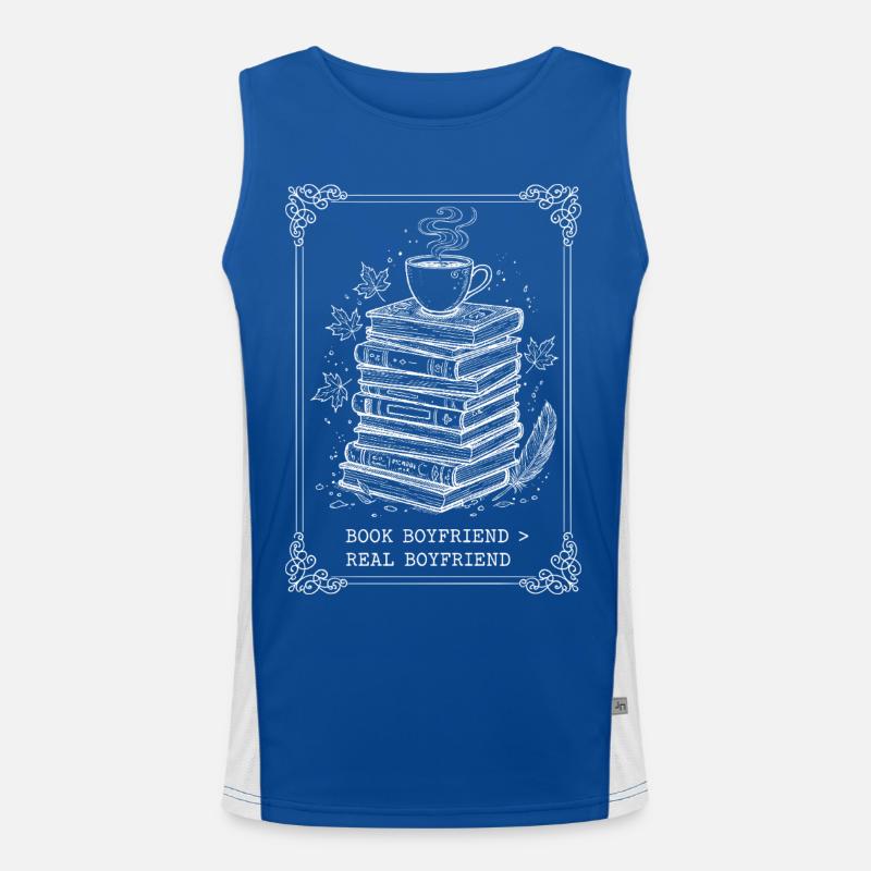 Book Boyfriend Book Stack Men's Functional Contrast Tank Top 