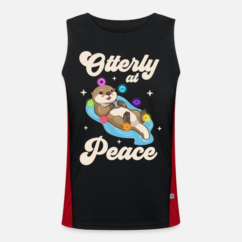 Otter Peace - Chakra Harmony - Men's Functional Contrast Tank Top  - black/red