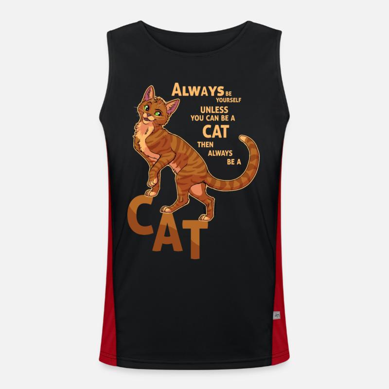 Always be a cat Funktionelles Kontrast-Tank Top für Männer 