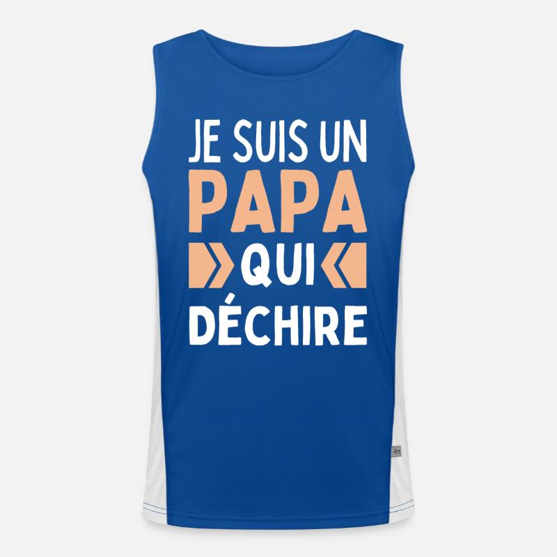 Je Suis Un Papa Qui Déchire Idée Cadeau Père Drôle Débardeur respirant contrasté Homme