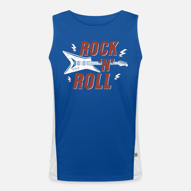Rock n Roll Grafik Funktionelles Kontrast-Tank Top für Männer 