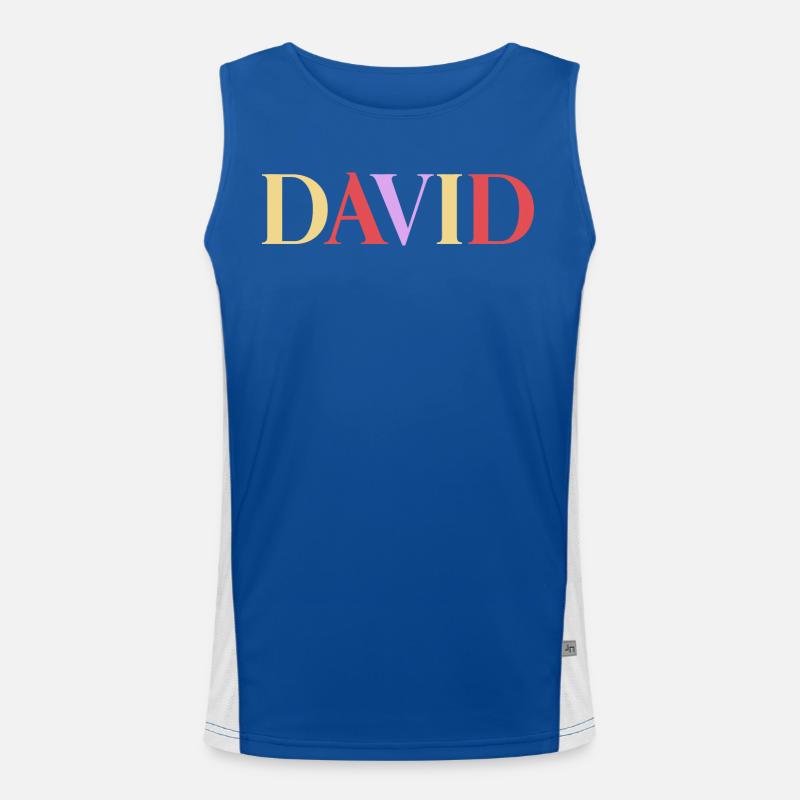 Name Spanischer Mann David Funktionelles Kontrast-Tank Top für Männer 