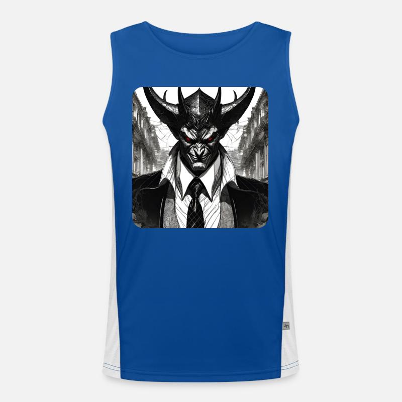 Elegant devil with suit and tie Men's Functional Contrast Tank Top 