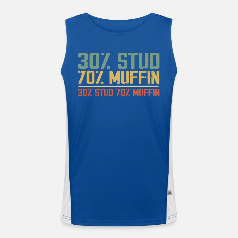 Sarcastic 30% Stud 70% Muffin Dad Father Figure Men's Functional Contrast Tank Top 