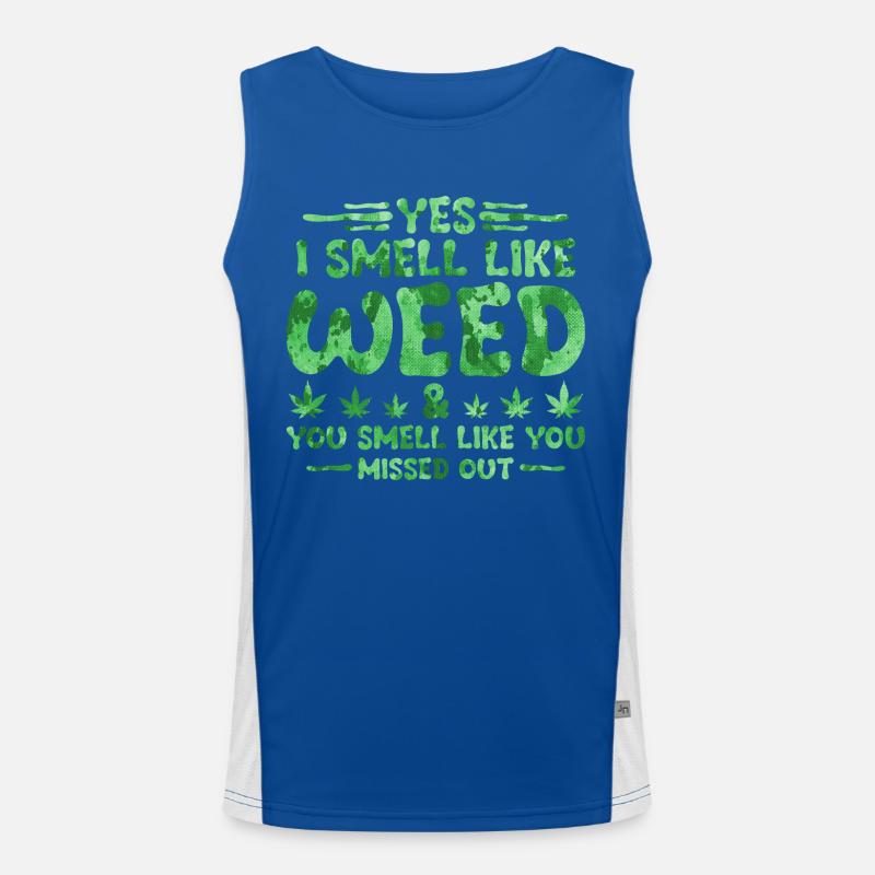 Citation sur l’odeur d’herbe Débardeur respirant contrasté Homme 