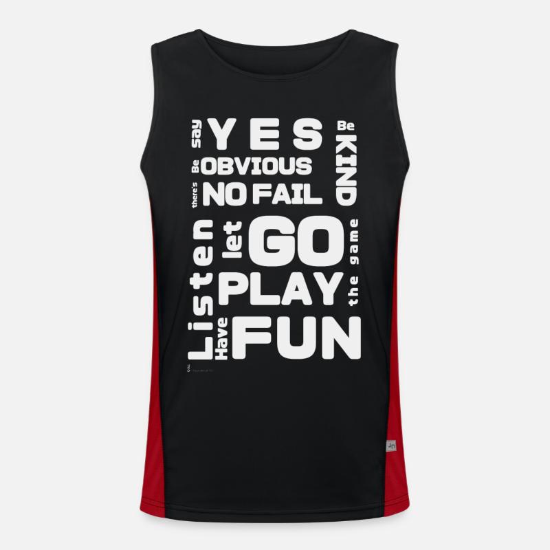 improv rules white Men's Functional Contrast Tank Top 