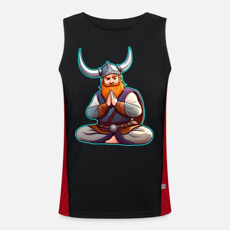 Viking mignon faisant du yoga Débardeur respirant contrasté Homme 