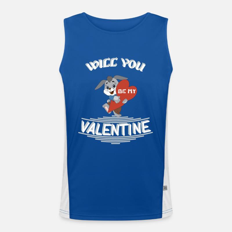 Will you be my valentine Funktionelles Kontrast-Tank Top für Männer 