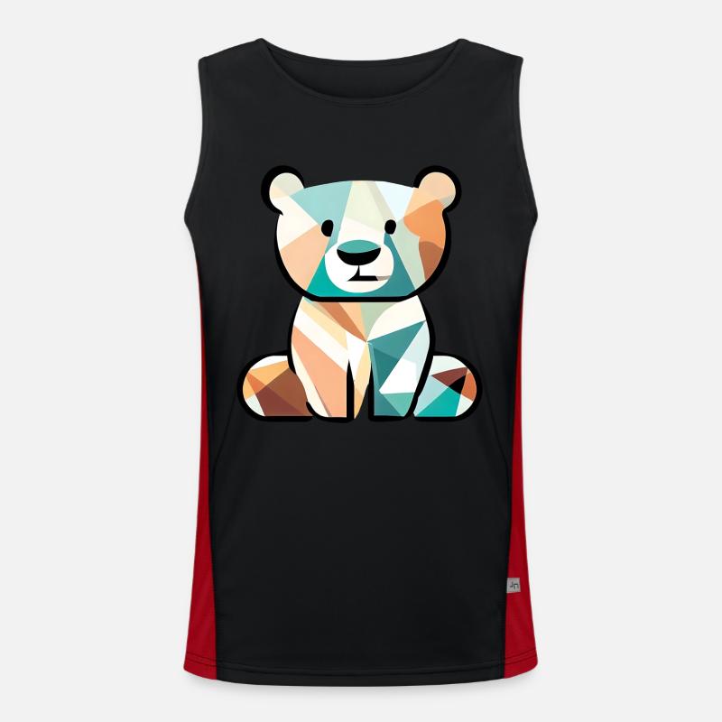 Kubistischer Bär Funktionelles Kontrast-Tank Top für Männer 