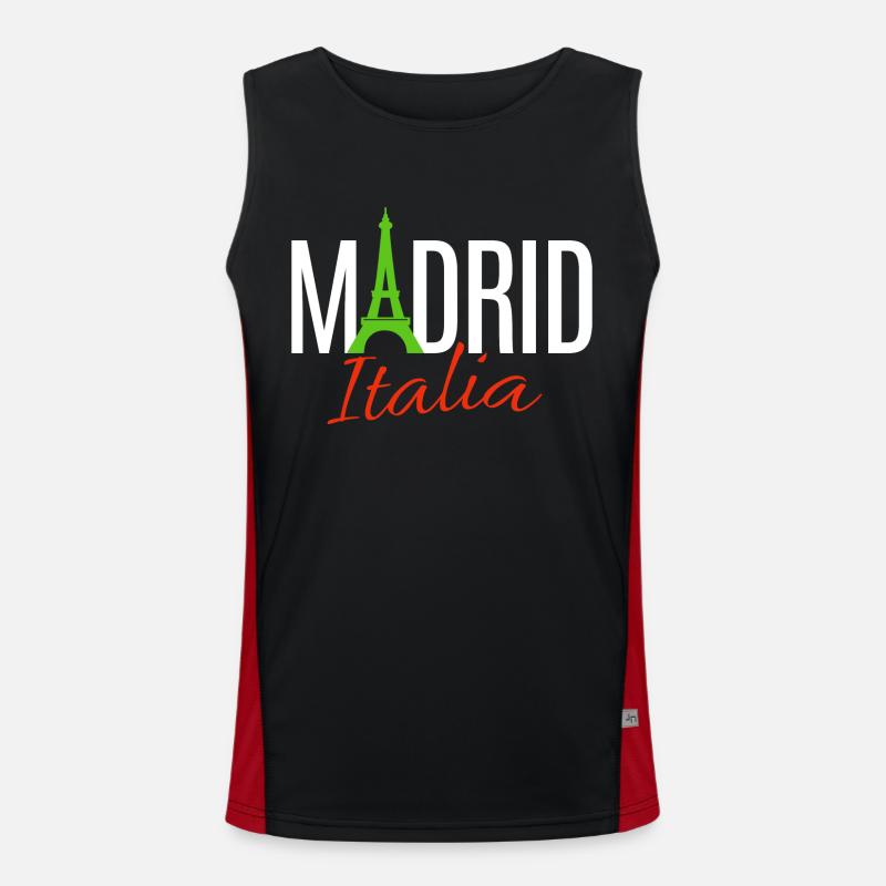 Egal ob Madrid oder Paris, Hauptsache Italien Funktionelles Kontrast-Tank Top für Männer 