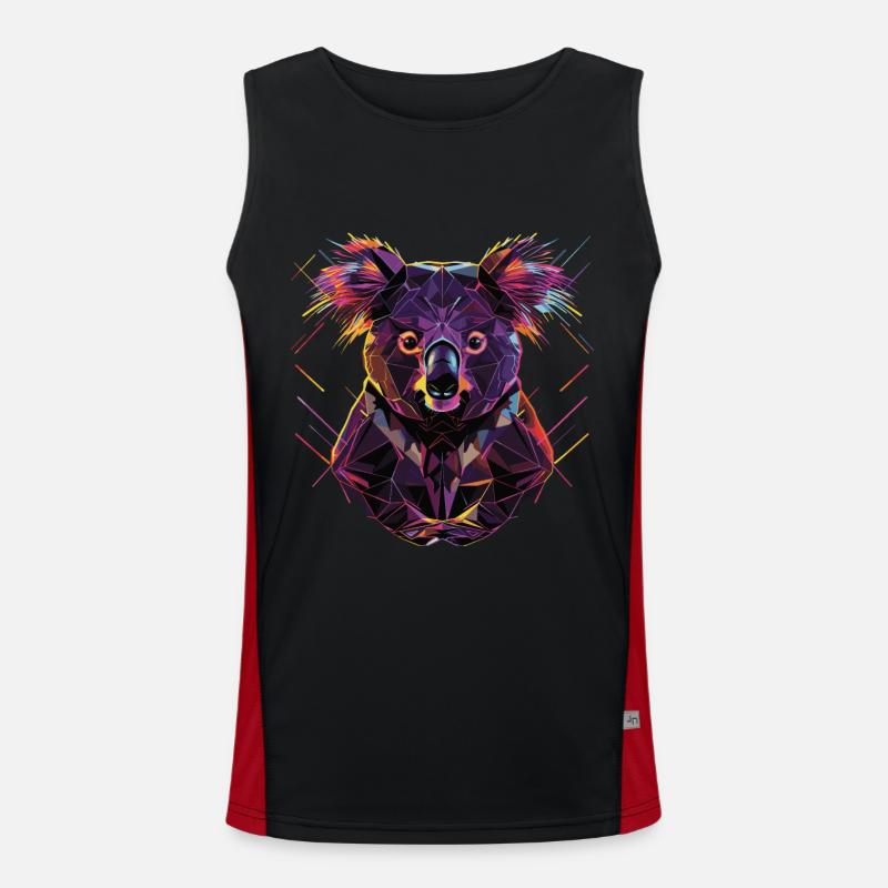 Koala - Men's Functional Contrast Tank Top  - black/red