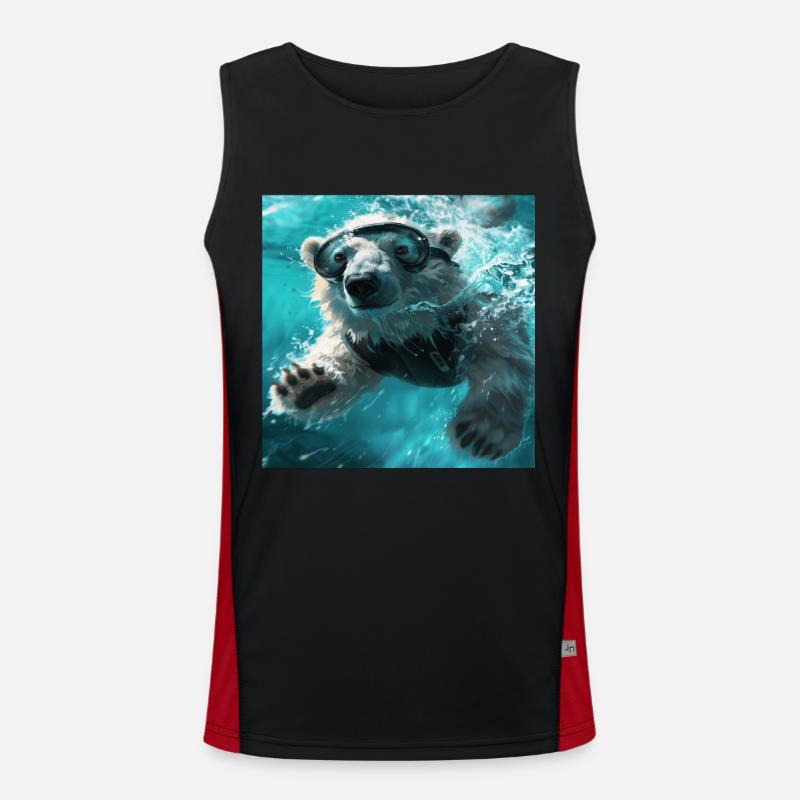 Ours blanc Débardeur respirant contrasté Homme 