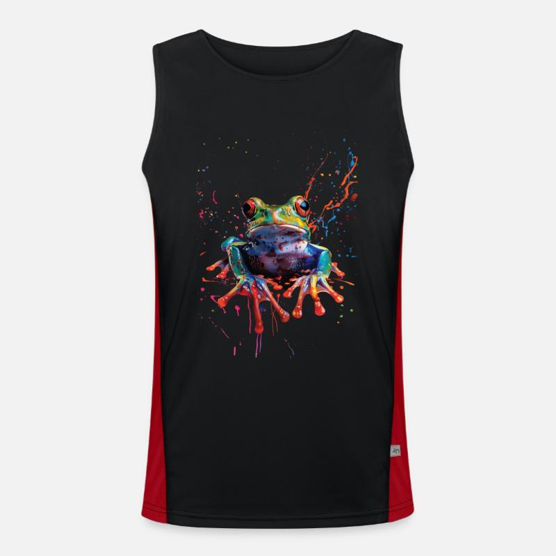 Frog - Men's Functional Contrast Tank Top - black/red