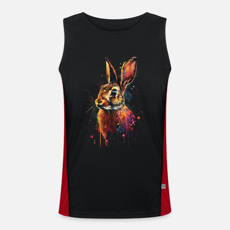 Rabbit - Men's Functional Contrast Tank Top  - black/red