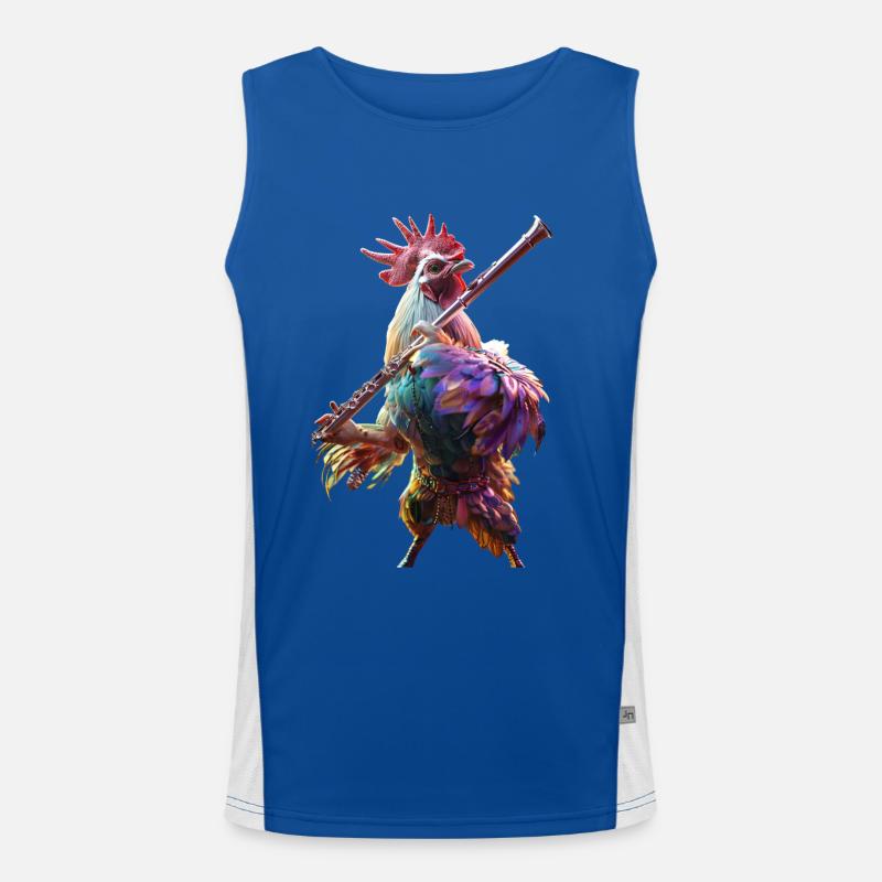 Hahn Flöte Funktionelles Kontrast-Tank Top für Männer 