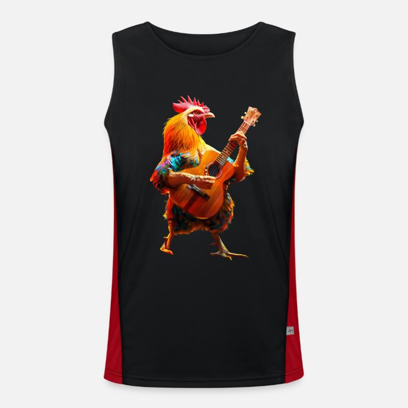 Rooster Ukulele Men's Functional Contrast Tank Top 