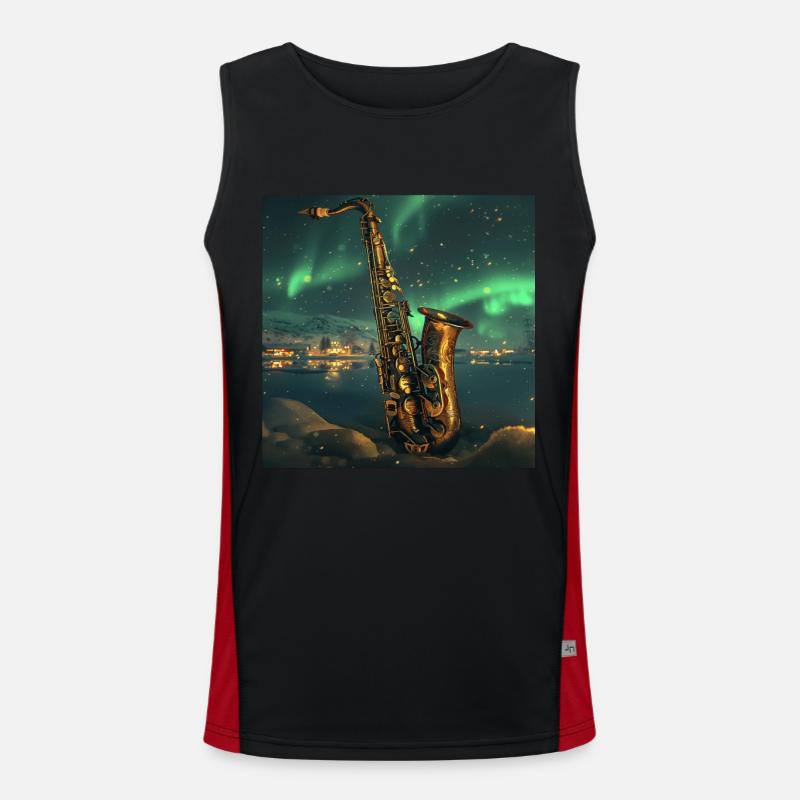 Saxophon Funktionelles Kontrast-Tank Top für Männer 