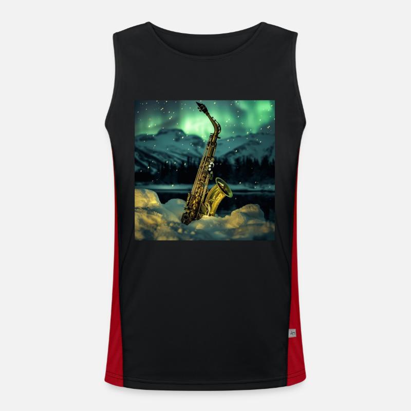 Saxophon Funktionelles Kontrast-Tank Top für Männer 