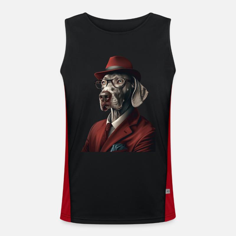 Weimaraner Funktionelles Kontrast-Tank Top für Männer 
