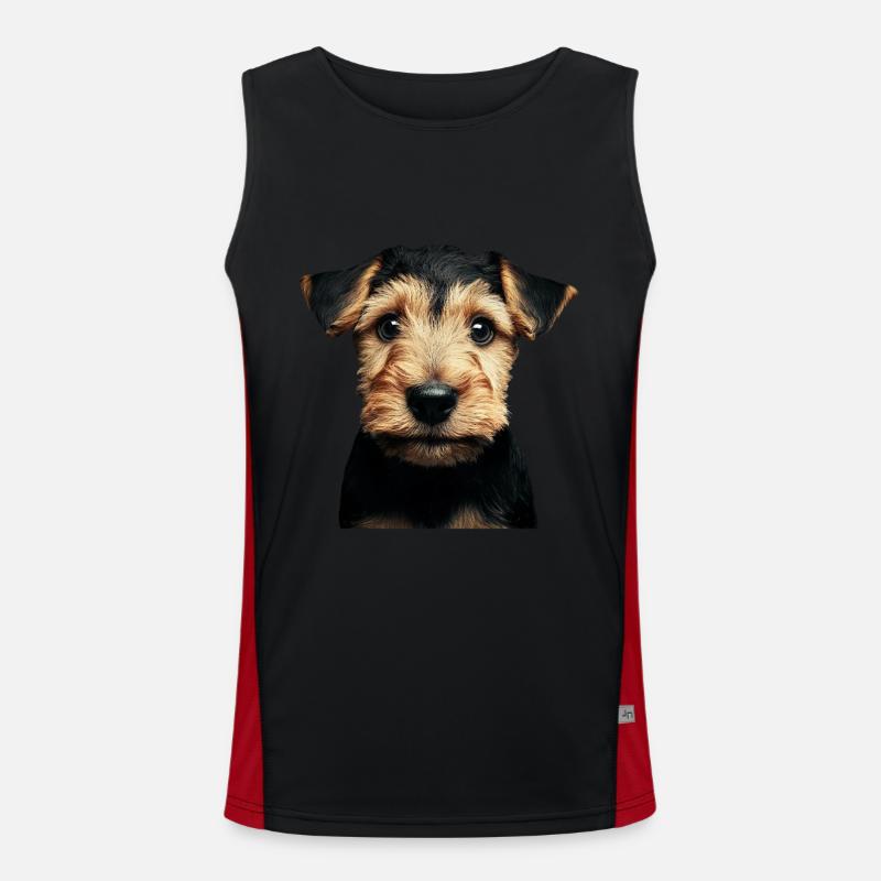 Airedale Terrier Funktionelles Kontrast-Tank Top für Männer 