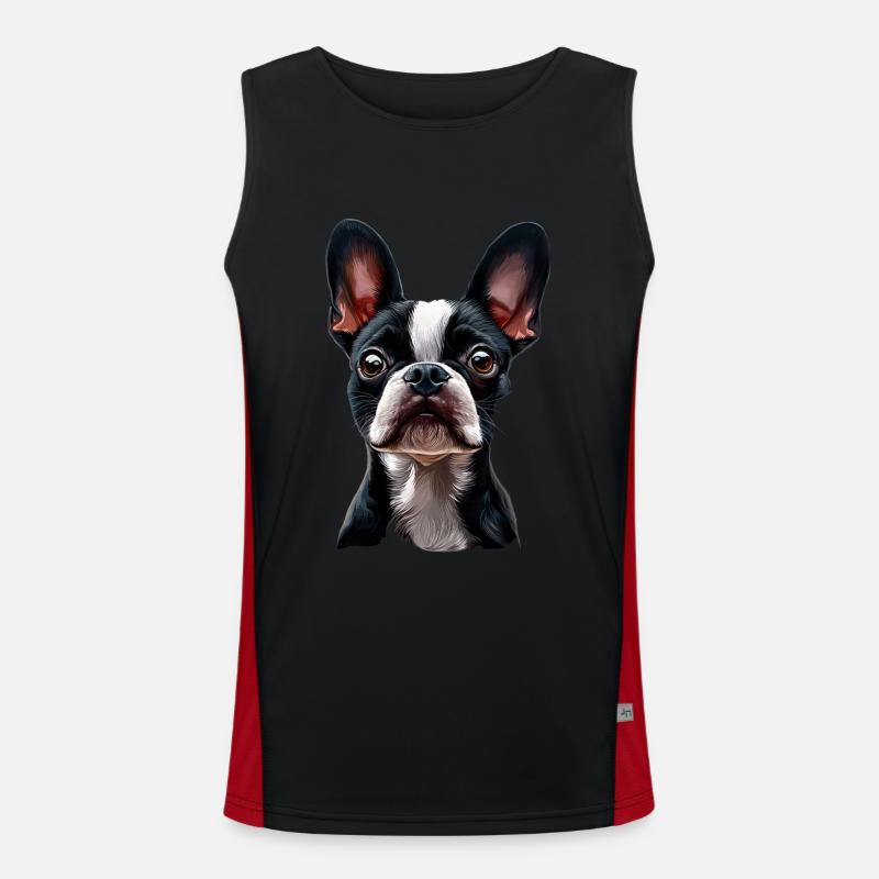 Boston Terrier Funktionelles Kontrast-Tank Top für Männer 