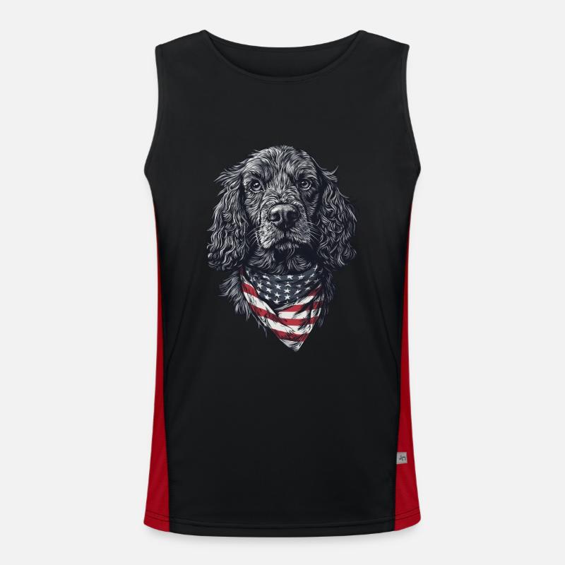 Cocker Spaniel Funktionelles Kontrast-Tank Top für Männer 