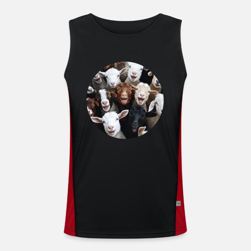 Ziege Funktionelles Kontrast-Tank Top für Männer 