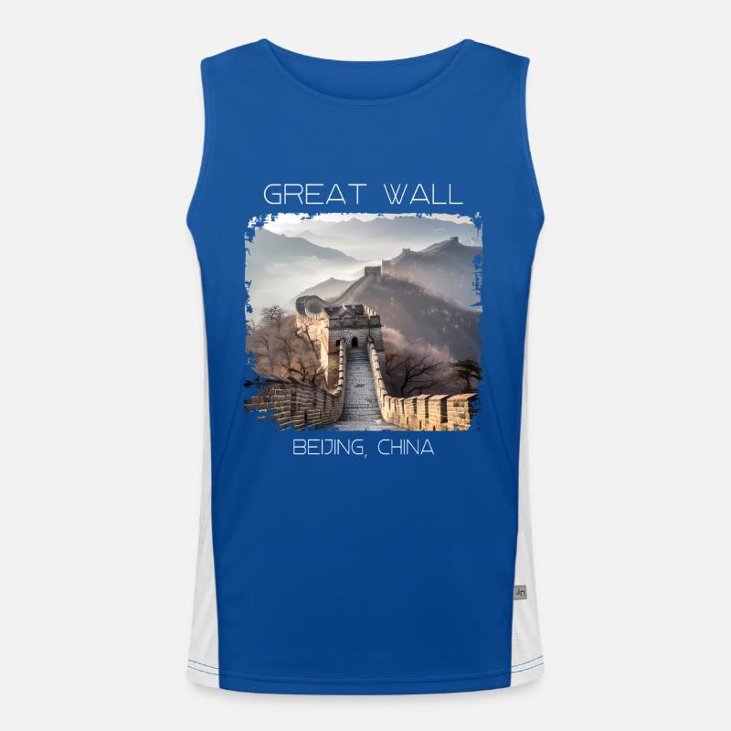 Große Mauer Funktionelles Kontrast-Tank Top für Männer 