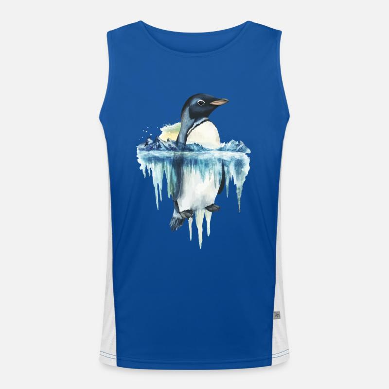 Pinguin Funktionelles Kontrast-Tank Top für Männer 