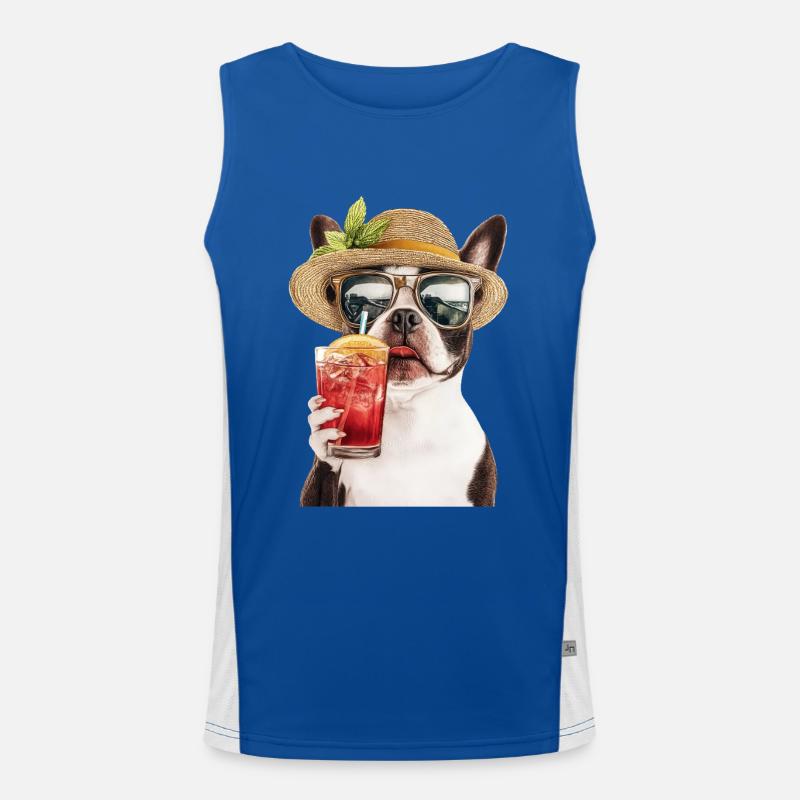 Boston Pitbull Terrier Funktionelles Kontrast-Tank Top für Männer 