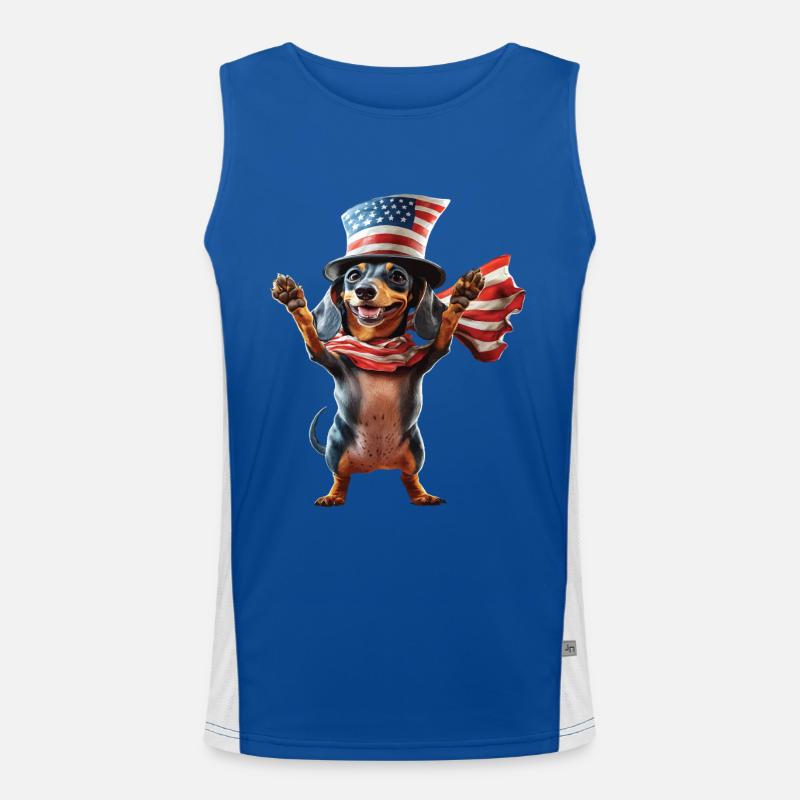 Dackel Funktionelles Kontrast-Tank Top für Männer 