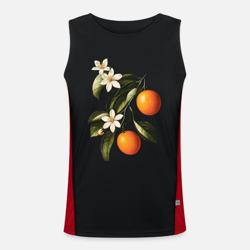 Orange Funktionelles Kontrast-Tank Top für Männer 