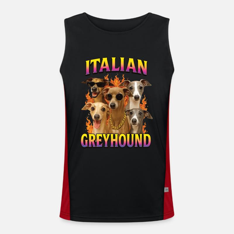 Italienisches Windspiel Funktionelles Kontrast-Tank Top für Männer 