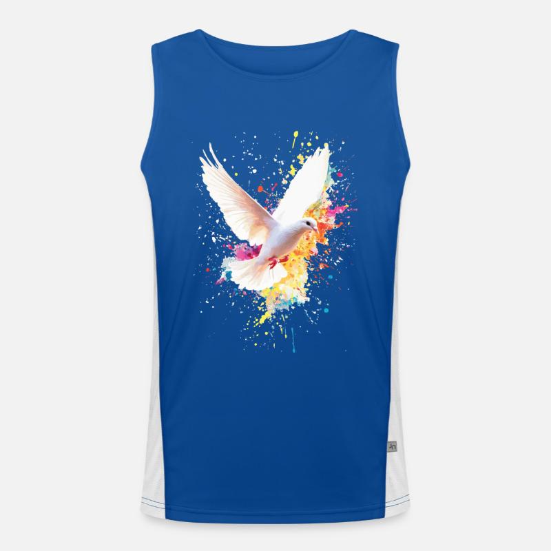 Weiße Taube Funktionelles Kontrast-Tank Top für Männer 